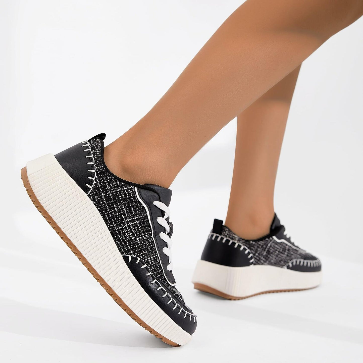 Women's Fashion Sneakers Low Top Casual Comfortable Walking Shoes Size 9