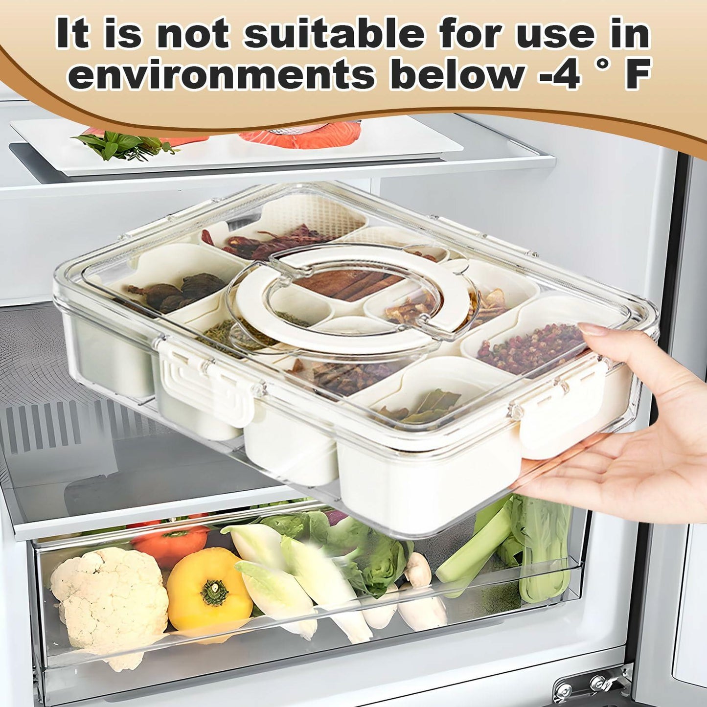 TagRecove Snack Box Container with Lid and Handle Portable Organizer