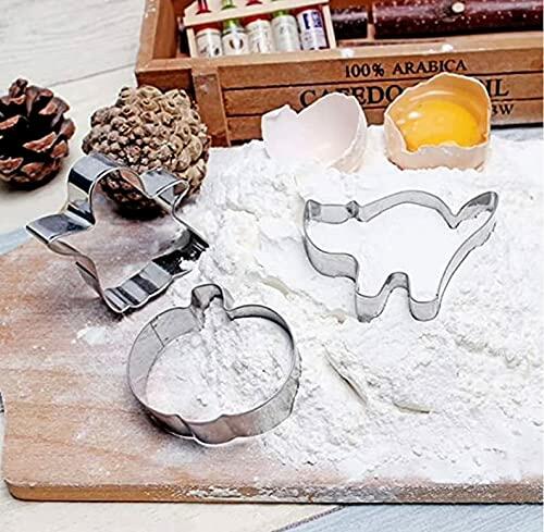 Halloween Cookie Cutters Set - 8 PCS Stainless Steel Witch Hat Pumpkin Ghost Bat