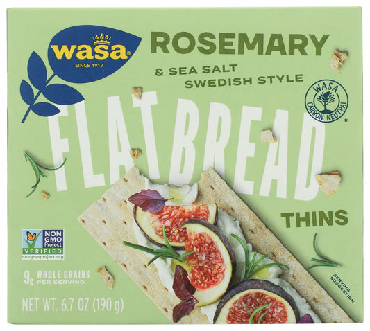 BB02/25 Wasa Flatbread Thins Rosemary Sea Salt Crackers 6.7oz Pack of 1