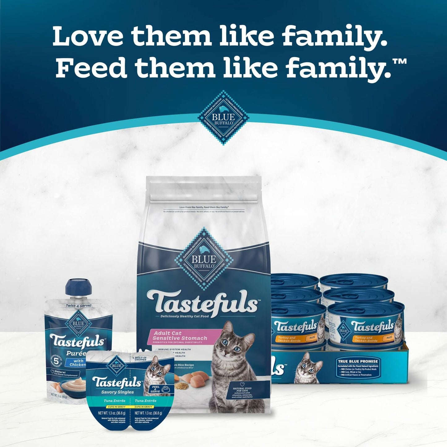 BB01/25 Blue Buffalo Tastefuls Cat Food 3lb Chicken Brown Rice Natural Dry
