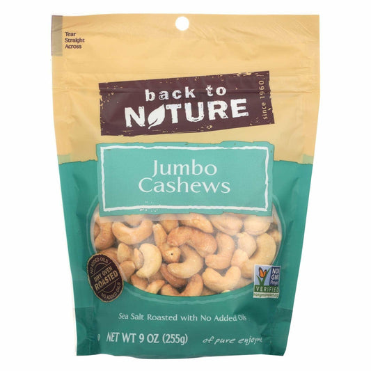 BestBy08/25 Back to Nature Sea Salt Roasted Jumbo Cashews Nuts 9oz, 9 Pack