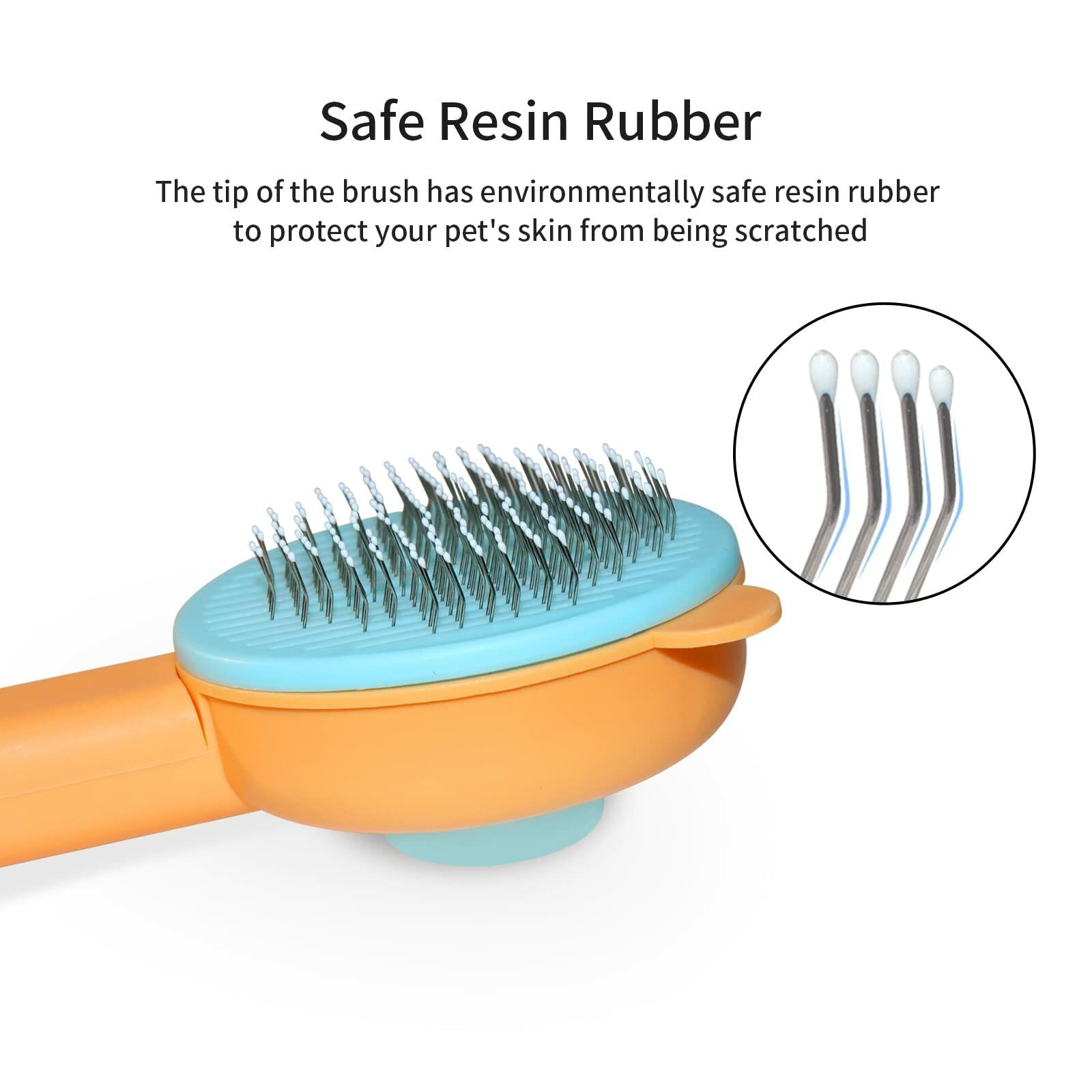 Landwill Pet Brush Yellow Bear Self Cleaning Grooming Tool for Cats & Dogs