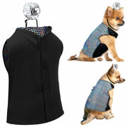 Huhumy Dog Costume Set M Disco Sequins Shirt & Disco Ball Headband