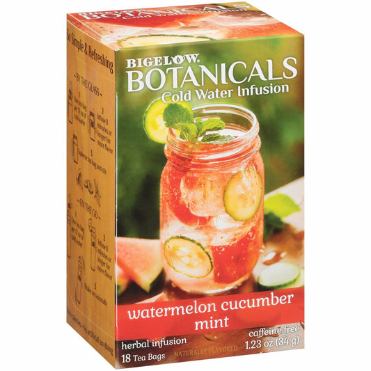 BB05/26 Bigelow Botanicals Watermelon Cucumber Mint Herbal Tea 108 Bags Pack 6