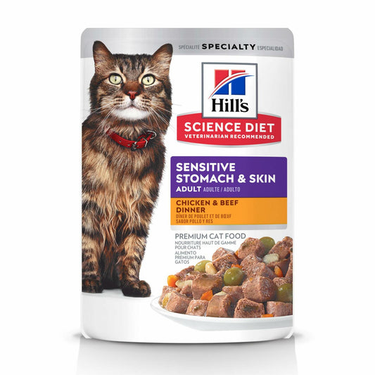 BestBy08/26 Hill's Science Diet Adult Sensitive Stomach & Skin 24x2.8oz Can