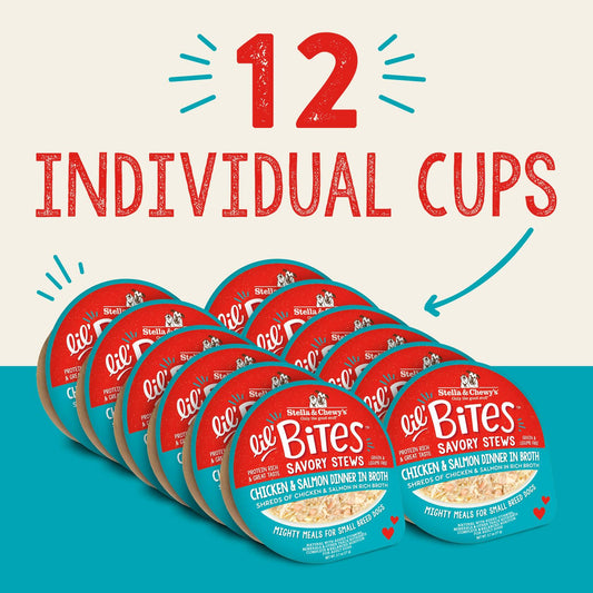 BB04/26 Stella & Chewy's Lil Bites Chicken & Salmon Stew 2.7oz Cups Pack of 12