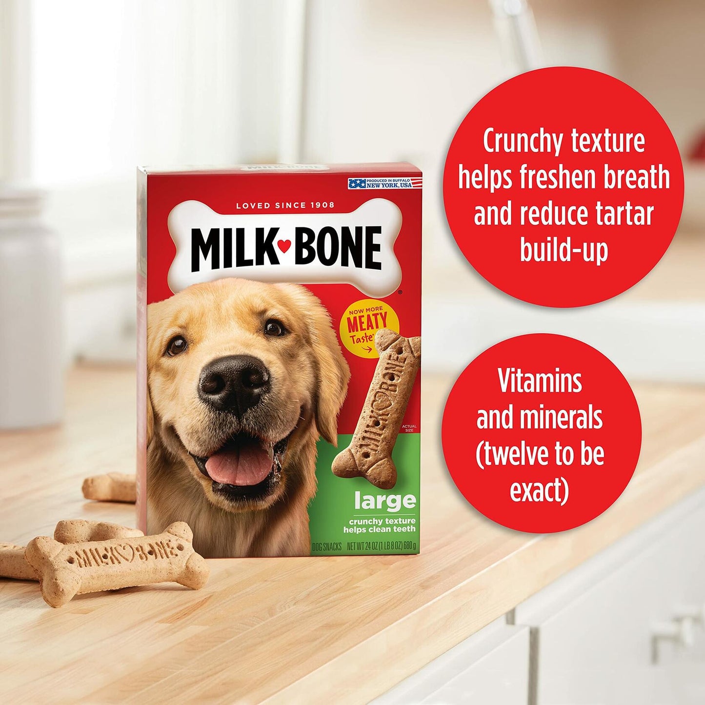 BestBy03/26 Milk-Bone Original Dog Treats 24oz Large Dogs Crunchy Biscuits