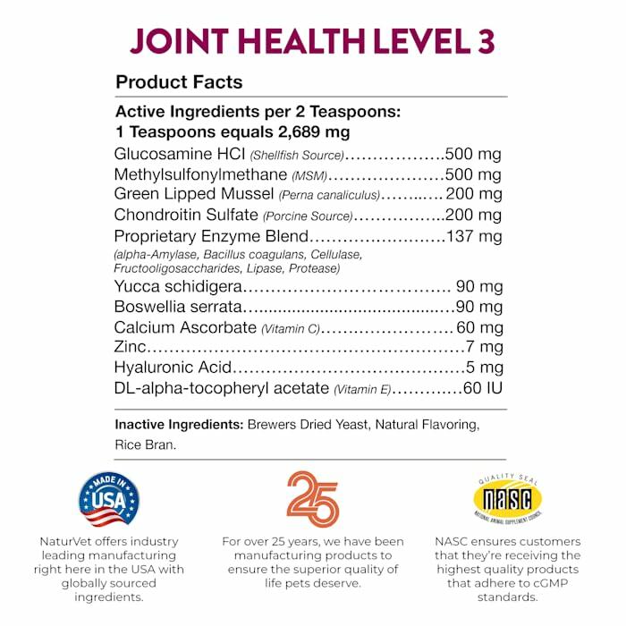 BestBy02/27 NaturVet Advanced Care Joint Health Soft Chews for Dogs & Cats 120ct