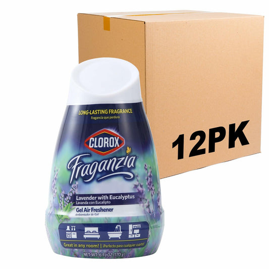 Clorox Fraganzia Gel Air Freshener Cone Lavender Eucalyptus 6oz 12 Pack