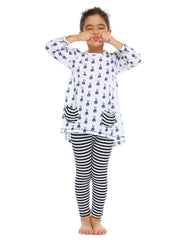 Arshiner Girls Pajama Set 2PC Long Sleeve Top & Leggings 6-7 Years