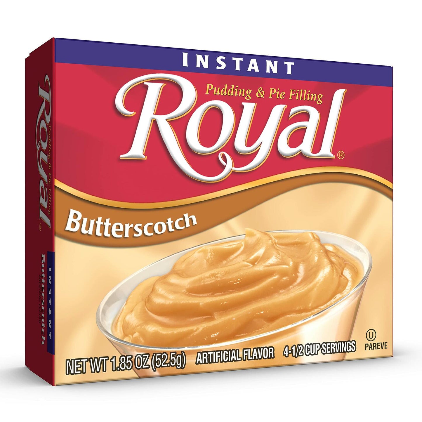 BB08/25 Royal Instant Pudding Mix Butterscotch Fat Free 12x1.8oz Boxes
