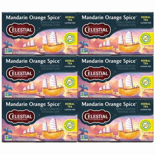 BB03/26 Celestial Seasonings Mandarin Orange Spice Herbal Tea 20ct Pack of 6
