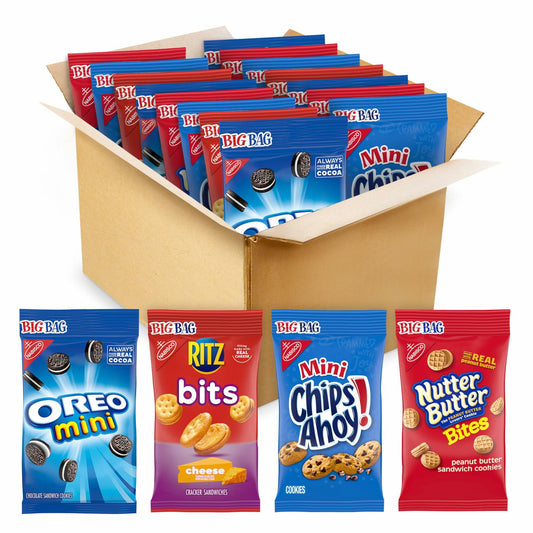 Nabisco Variety Pack 15 Bags Oreo Mini, Chips Ahoy, Nutter Butter, Ritz New
