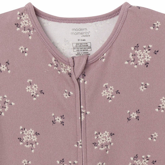Gerber Modern Moments Baby Footless Pajamas Lilac Posies Size 4T