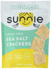 BestBy01/25 Sunnie Grain Free Sea Salt Crackers 3oz Gluten Free Healthy Snack