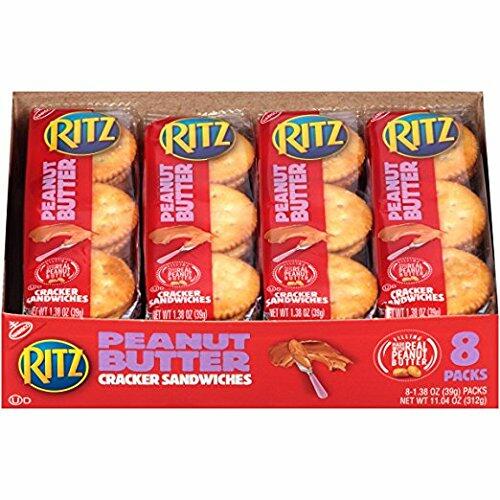 RITZ Peanut Butter Cracker Sandwiches, 8 Packs, 1.38 oz Each
