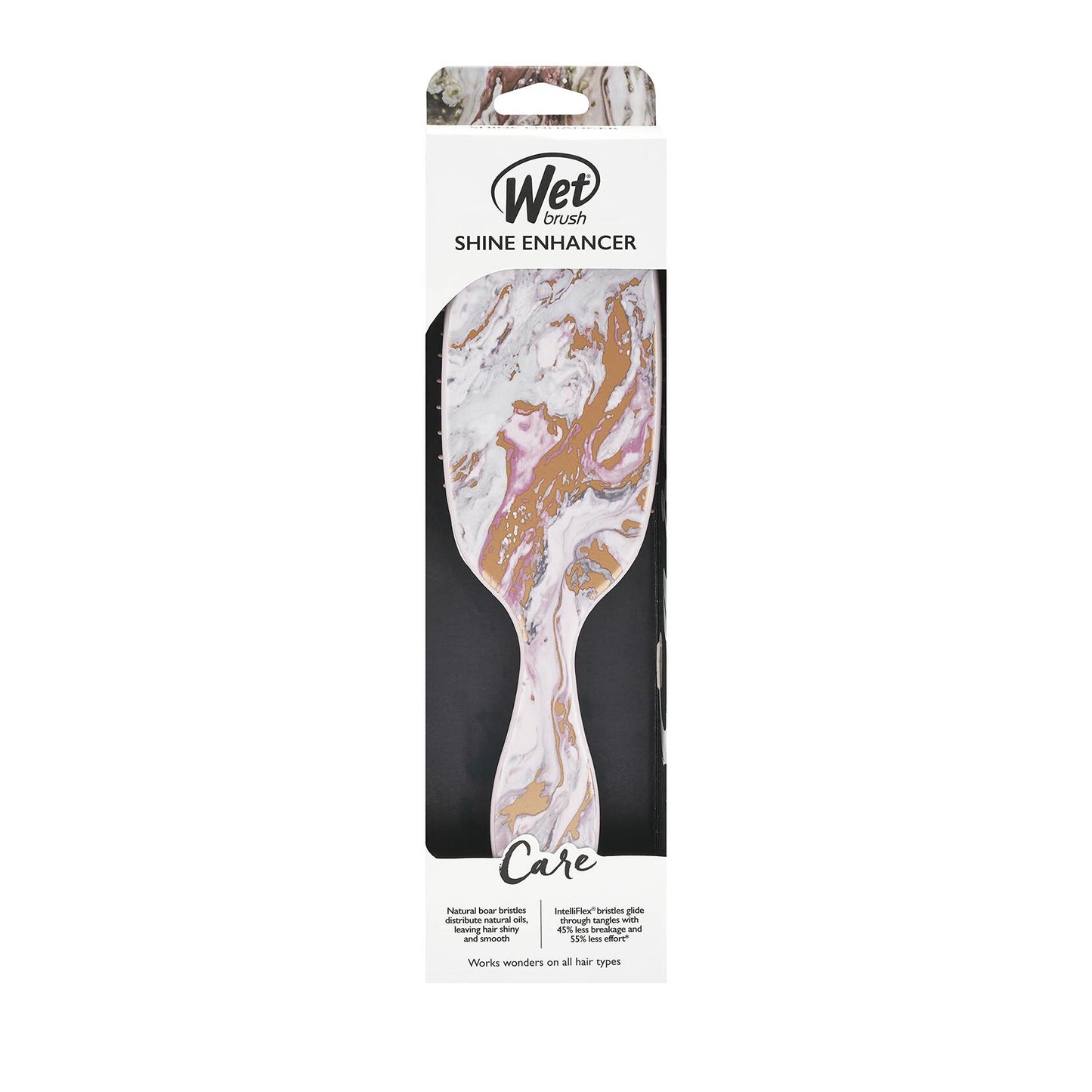 Wet Brush Marble Bronze Shine Enhancer Paddle Brush - Detangler with Argan Oil