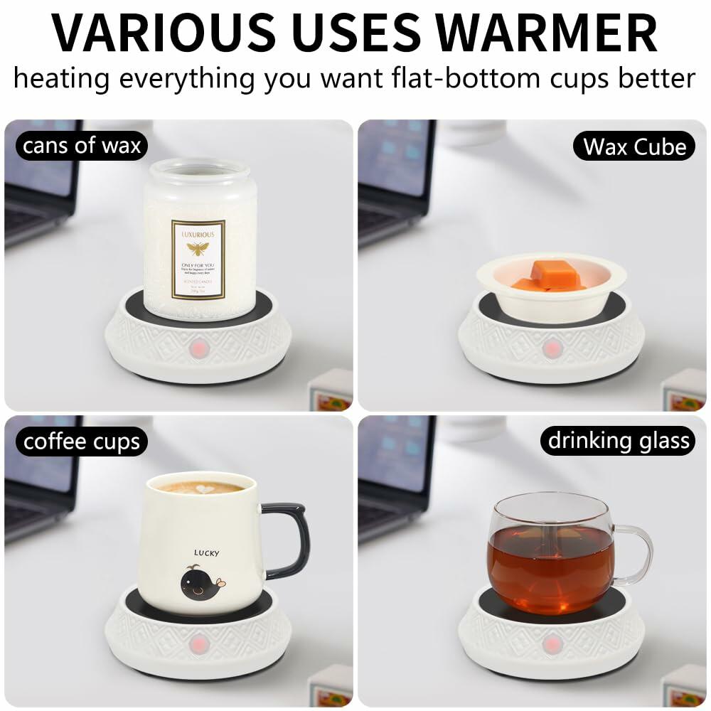 Yankee Candle White Ceramic Candle Warmer with Timer Auto Off for Jar