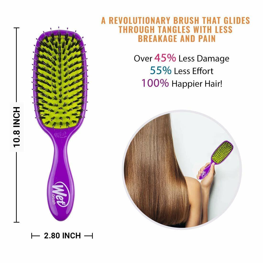 Wet Brush Marble Bronze Shine Enhancer Paddle Brush - Detangler with Argan Oil