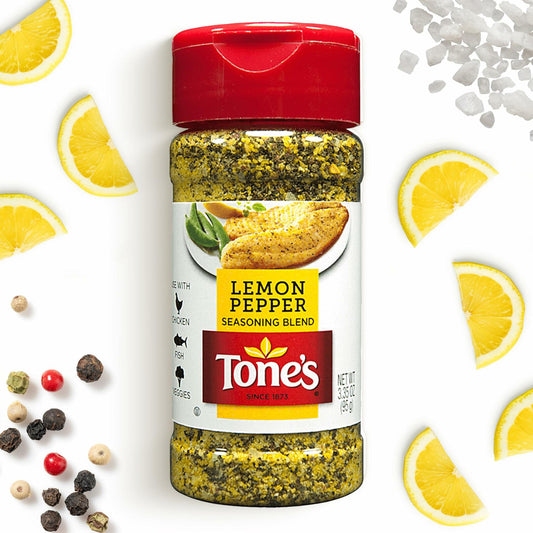 BestBy03/29 Tones Lemon Pepper Seasoning Blend 3.35oz Fresh and Zesty
