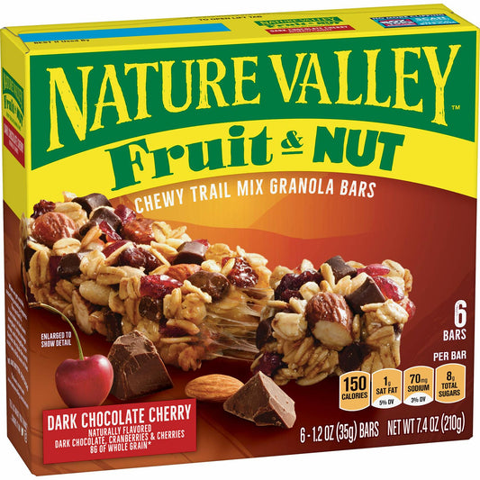 BestBy12/24 Nature Valley Chewy Trail Mix Bars Dark Chocolate Cherry 7.4oz 6ct