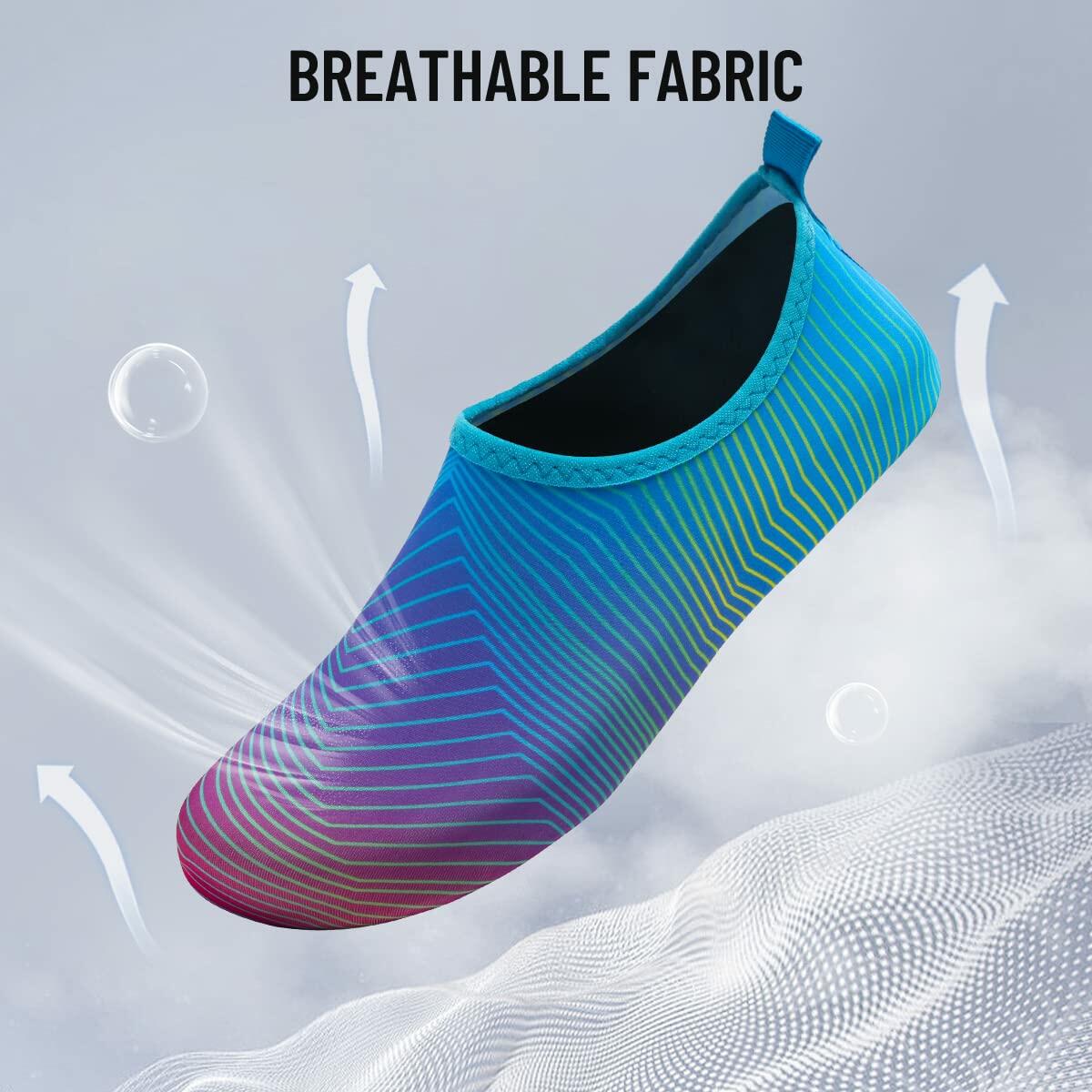 NING MENG Water Shoes Unisex Quick-Dry Aqua Yoga Socks Size 9.5/8.5 Colorful