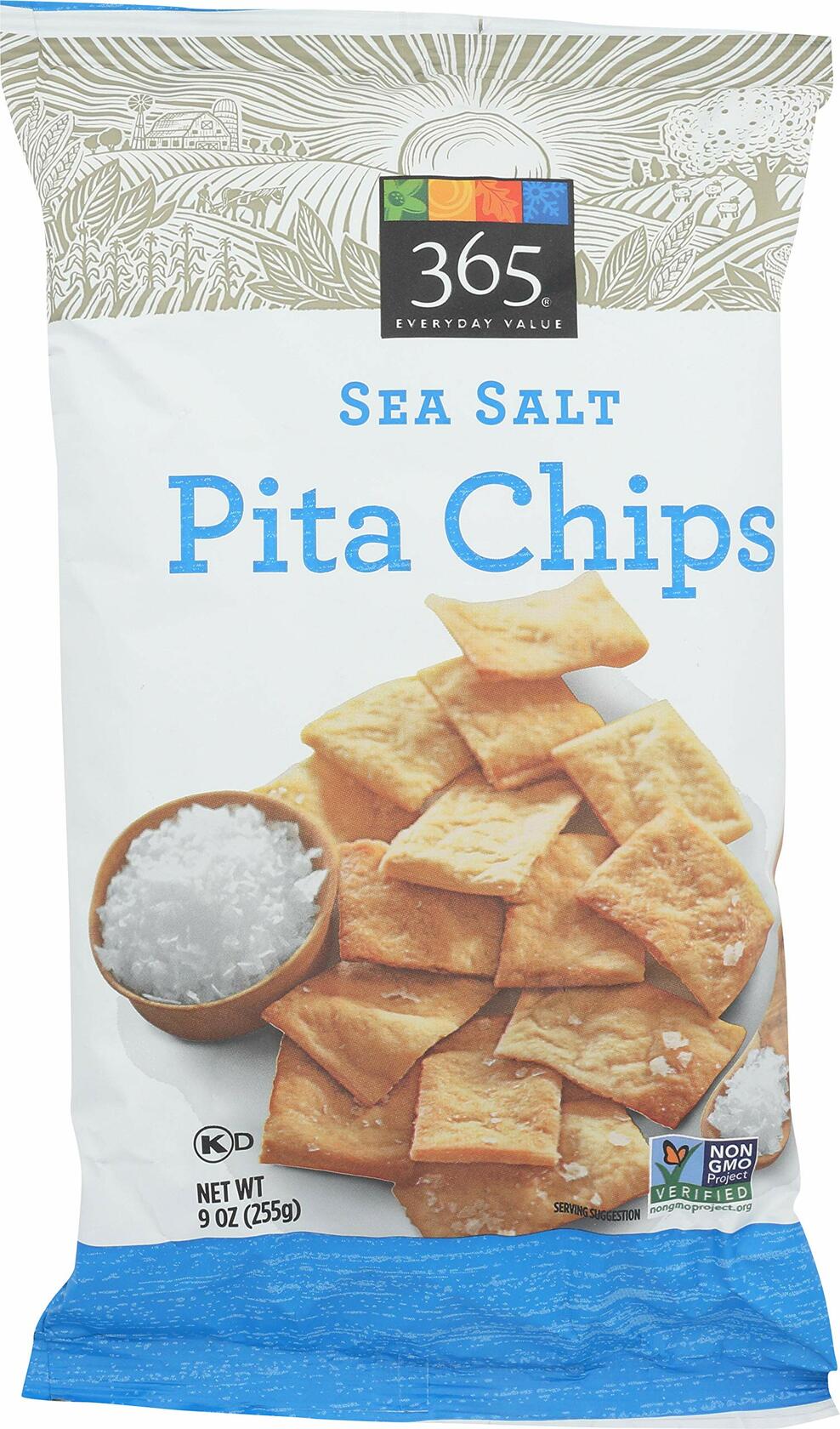 BestBy12/24 365 Everyday Value Pita Chips Sea Salt 9oz Crispy Snack