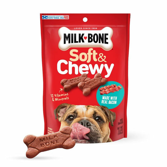 BestBy10/25 Soft & Chewy Real Bacon Flavor Dog Treats, 5.6oz Pack of 10