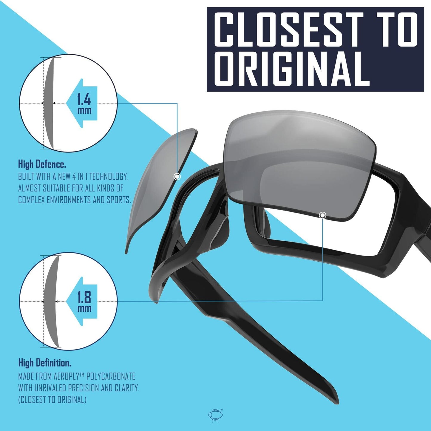 SAUCER Replacement Lenses Oakley Holbrook OO9102 Midnight Sun Polarized