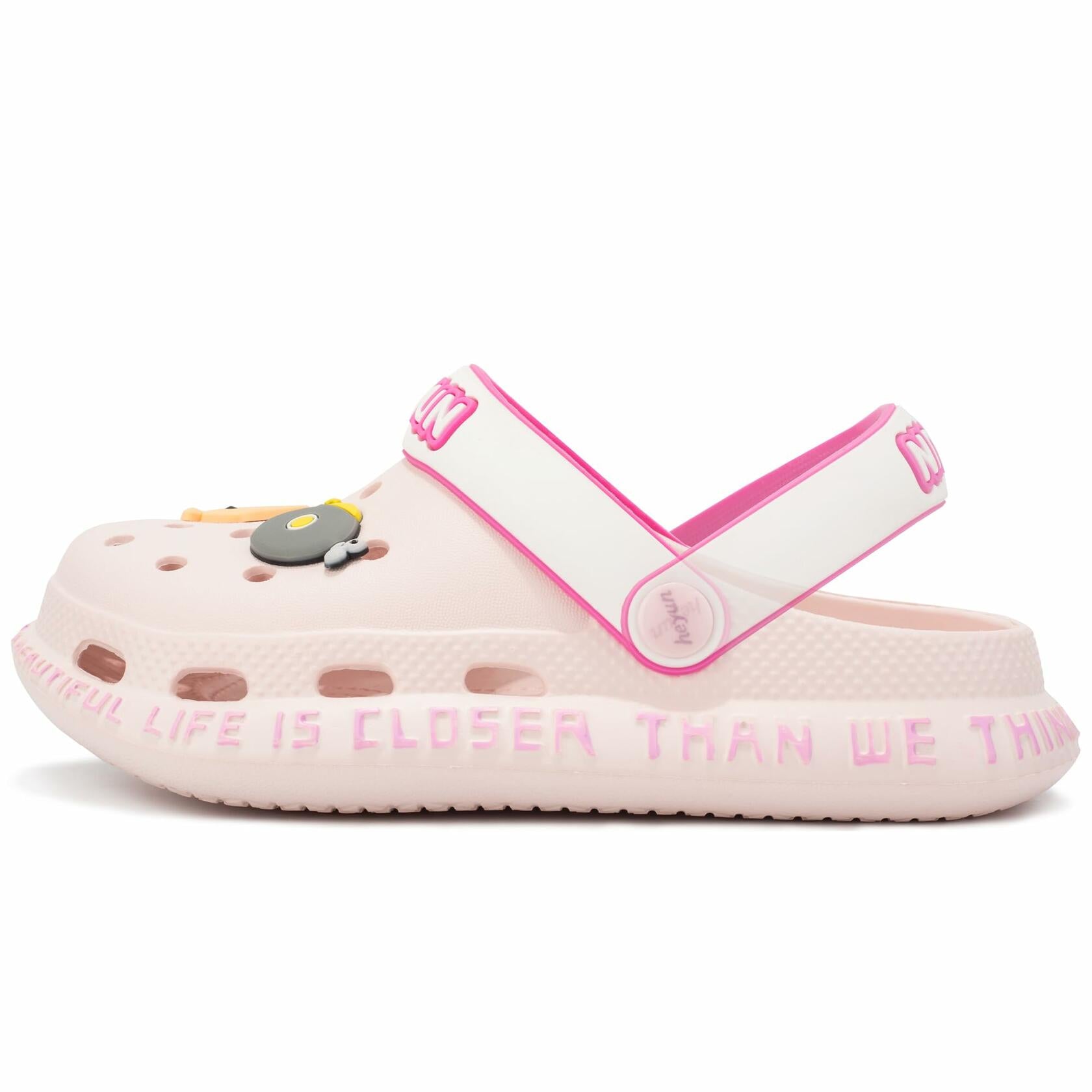 Azooken Kids Cute Clogs Slippers Pink Size 34 Lightweight Outdoor Shoes