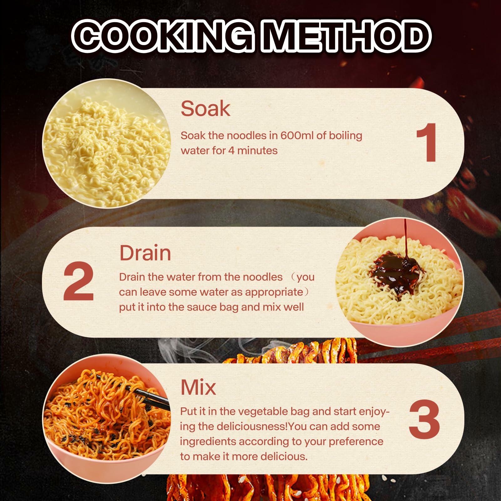 BestBy03/25 BaiXiang Korean Spicy Hot Flavor Ramen Noodles, Pack of 5, Instant