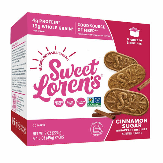 BestBy07/25 Sweet Loren's Gluten Free Vegan Cinnamon Sugar Biscuits 3 Pack 4g