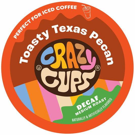 BB12/25 Crazy Cup Decaf Toasty Texas Pecan Coffee Pods 22 Count K-Cup Compatible