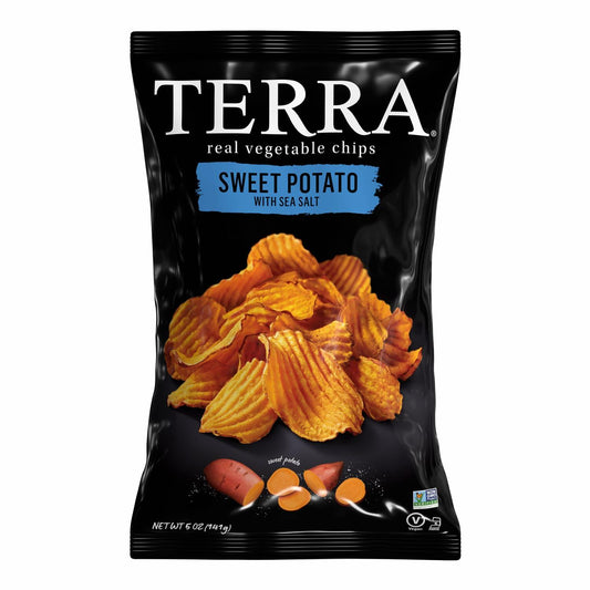 Terra Sweet Potato Vegetable Chips, Crinkle Cut, Sea Salt, 5 oz