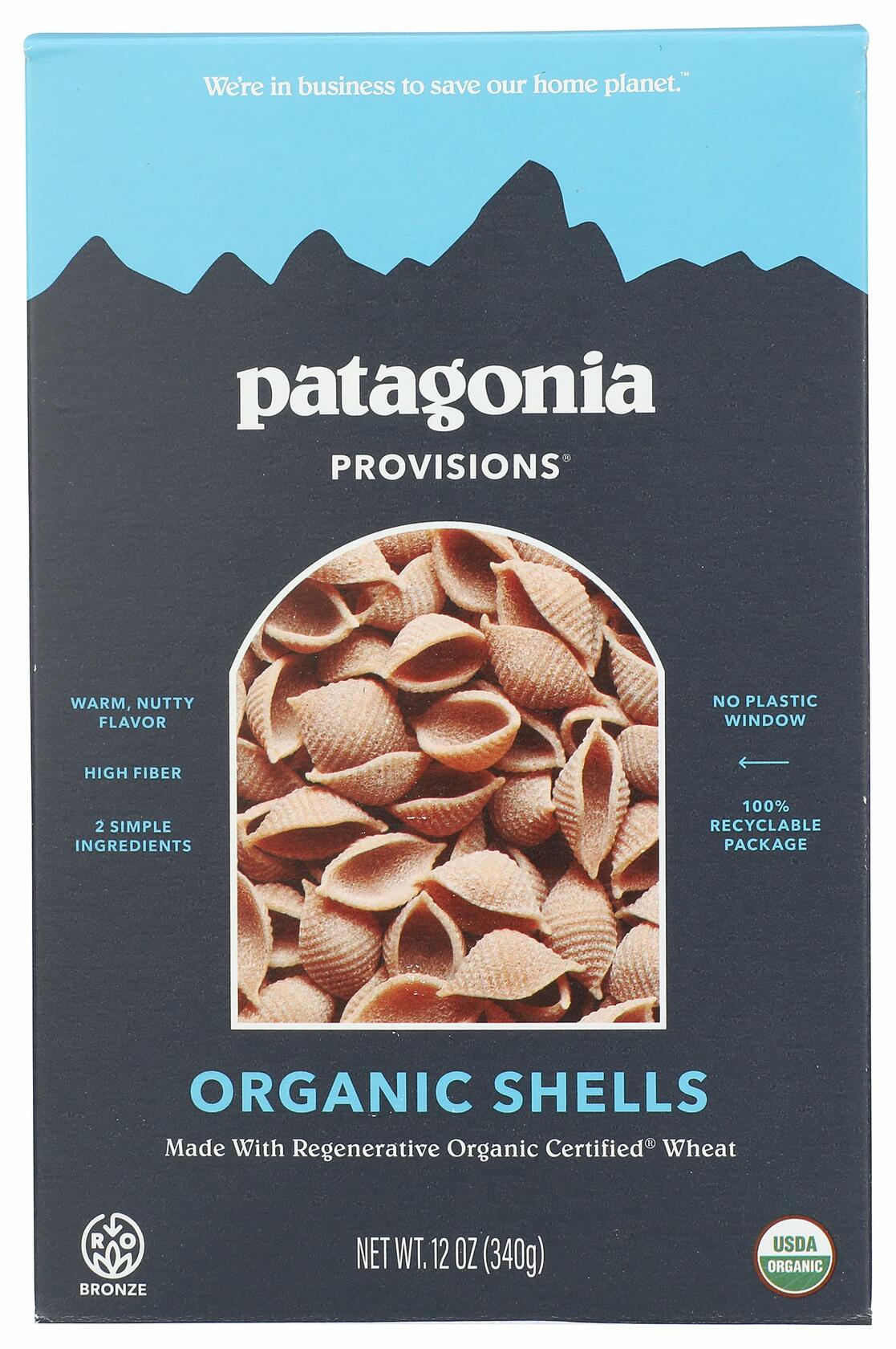 BestBy06/26 PATAGONIA PROVISIONS Organic Shells, 12 OZ - Organic Pasta