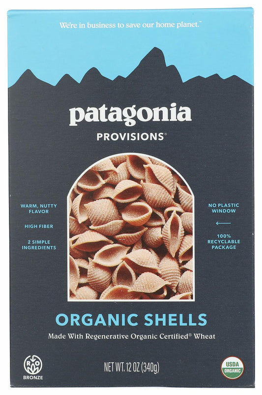BestBy06/26 PATAGONIA PROVISIONS Organic Shells, 12 OZ - Organic Pasta
