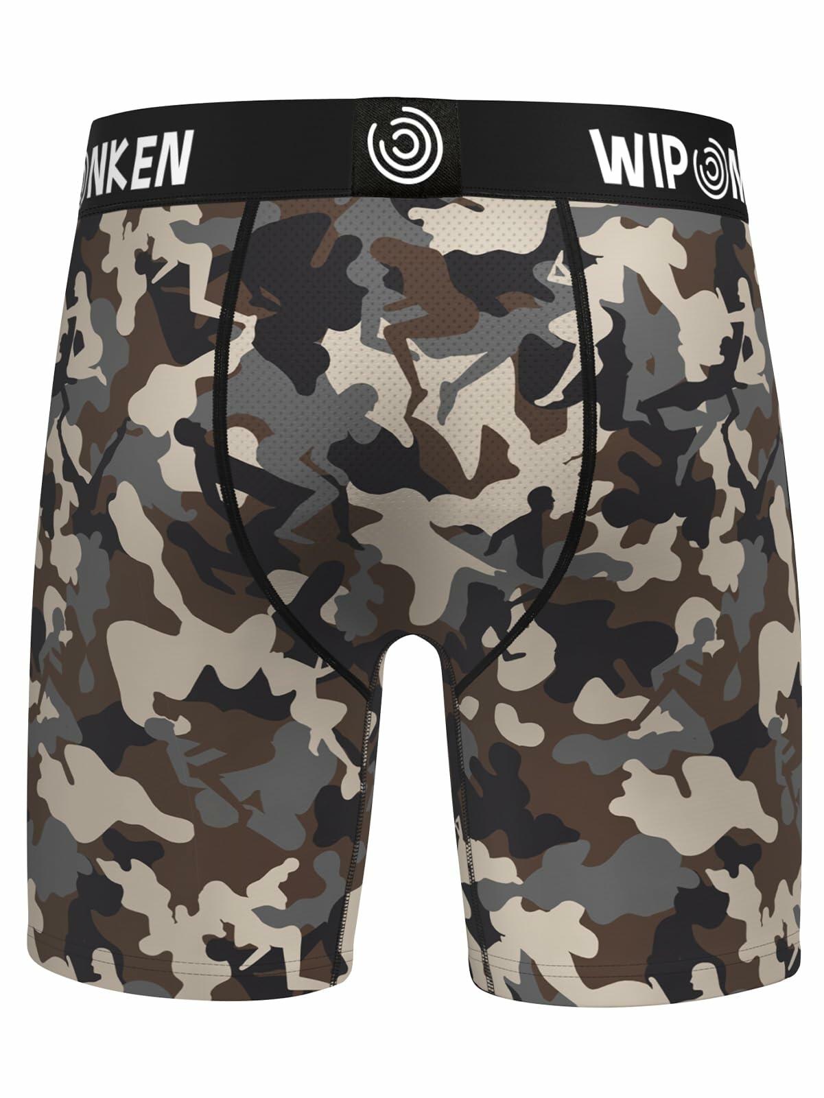 WIPONKEN Men's Boxer Briefs Camouflage Moisture Wicking No-Fly Underwear, Size M