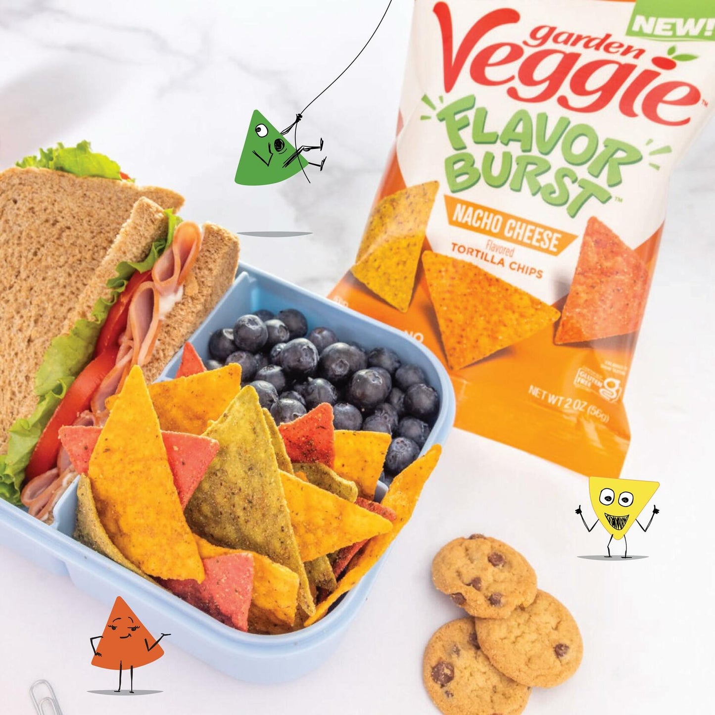 BestBy12/25 Sensible Portions Veggie Flavor Burst Tortilla Chips Nacho 6oz