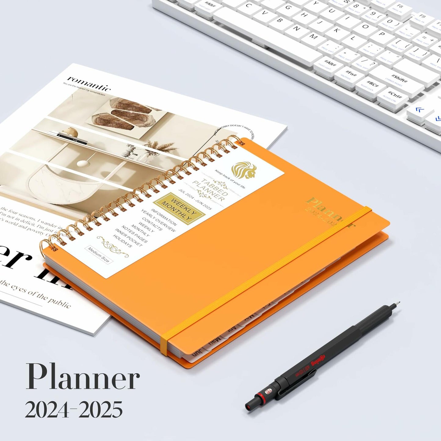 2024-2025 Academic Weekly & Monthly Planner 6.1x8.5 Yellow Flexible Hardcover