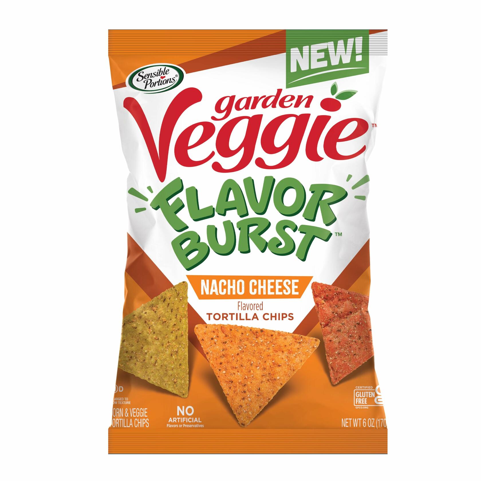BestBy12/25 Sensible Portions Veggie Flavor Burst Tortilla Chips Nacho 6oz
