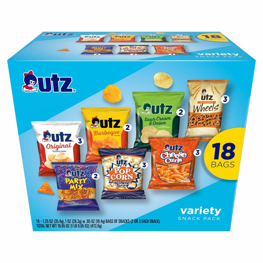 Utz Variety Snack Pack 18 ct 16.65 oz New Individual Snacks Chips