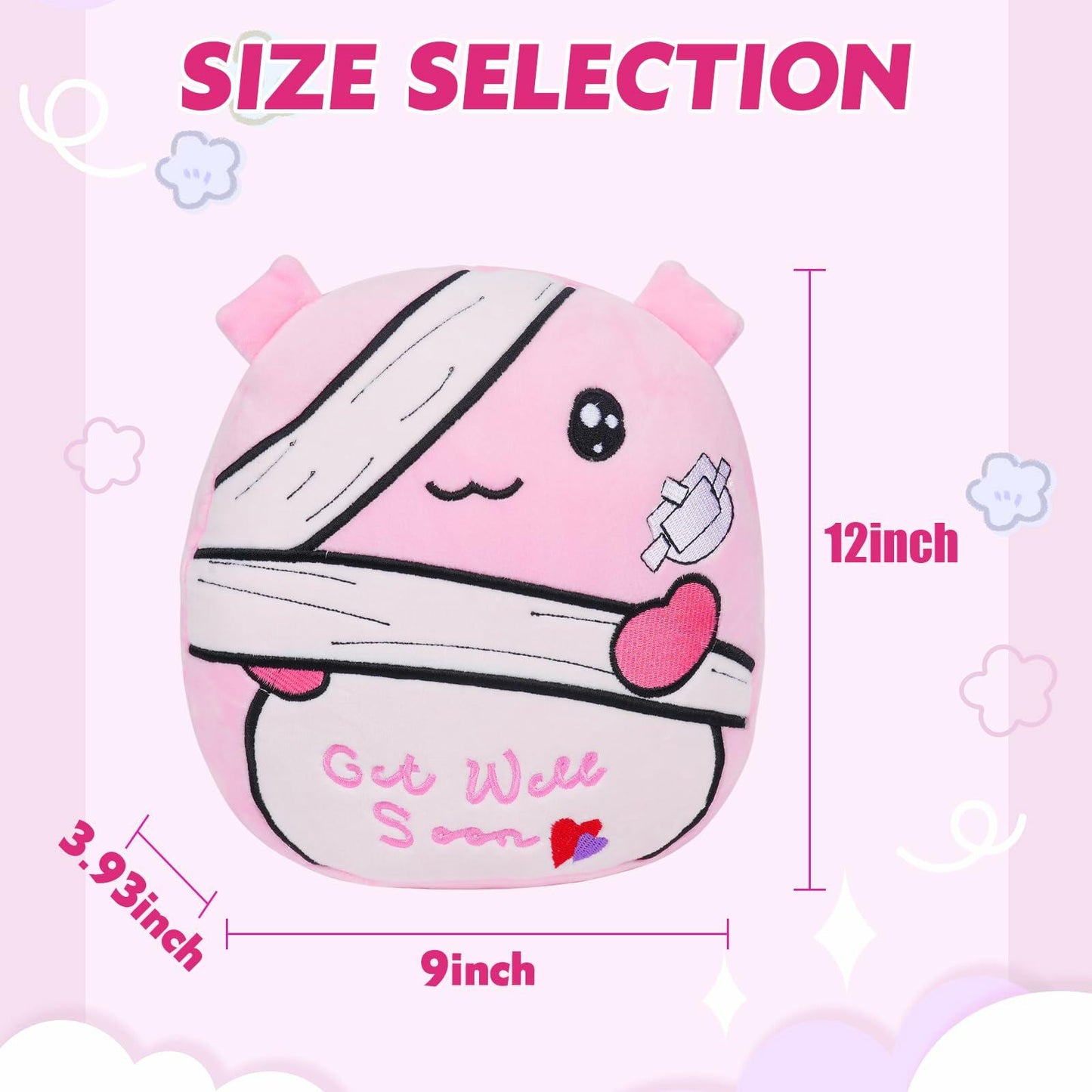 MOFUSAN Axolotl Plush Toy 12'' Soft Stuffed Animal Get Well Soon Gift