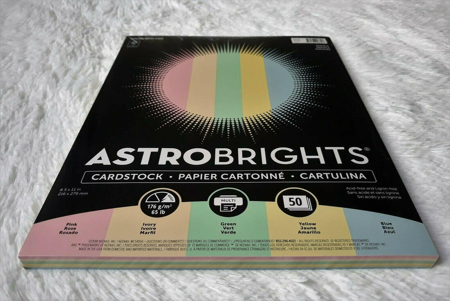 Astrobrights Cardstock 65 lb Pastels 8.5x11 Inches 50 Sheets