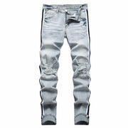 ABSECAI Men's Skinny Ripped Slim Fit Stretch Jeans Blue Size 34