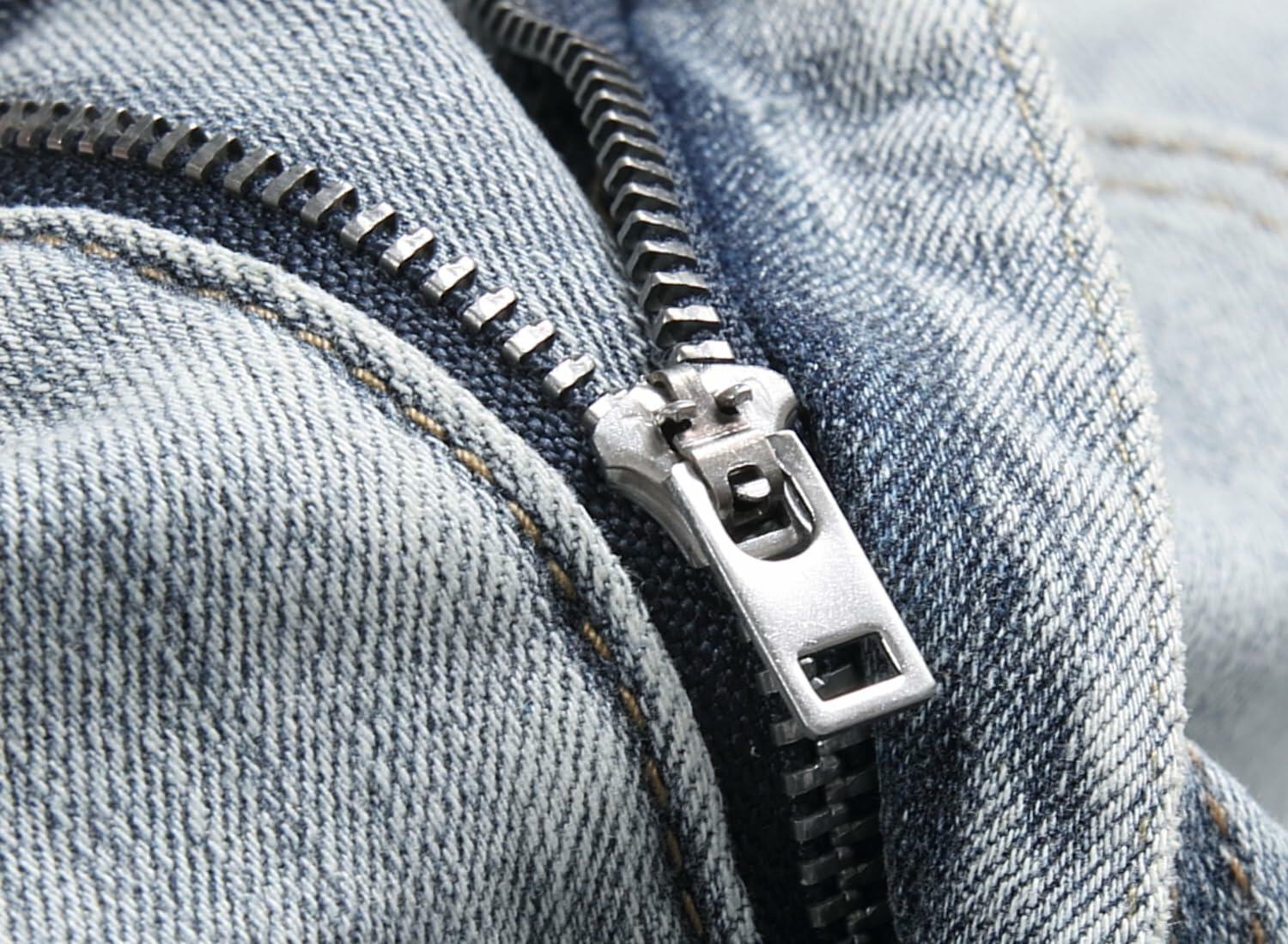 ABSECAI Men's Skinny Ripped Slim Fit Stretch Jeans Blue Size 34