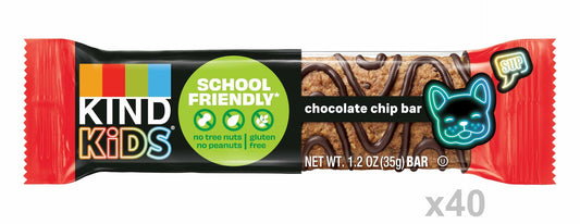 BestBy12/24 KIND Kids Chocolate Chip Snack Bars Nut & Gluten Free 40 Count