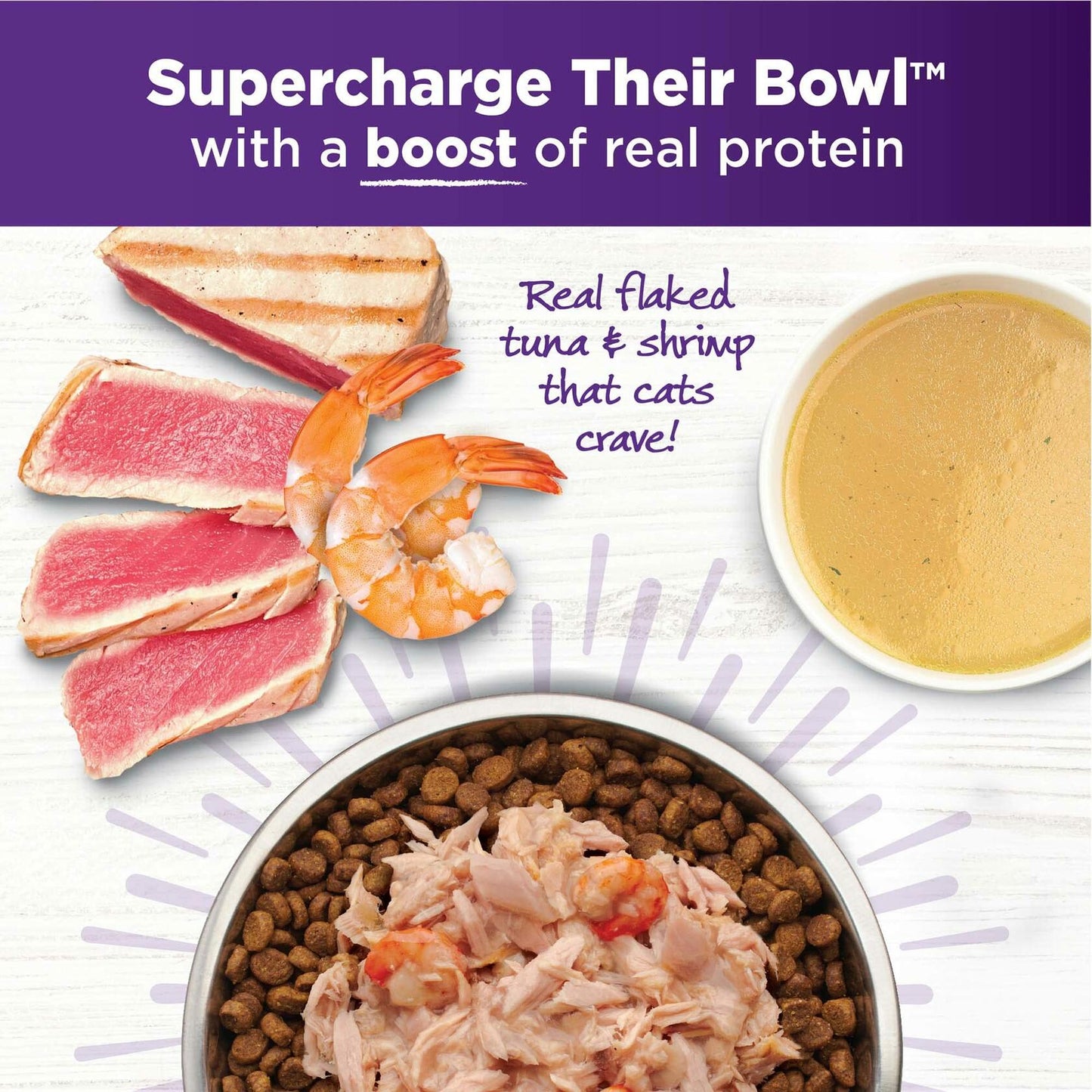 BestBy01/25 Wellness Bowl Boosters Cat Food Topper Tuna & Shrimp 1.75oz Pack 12