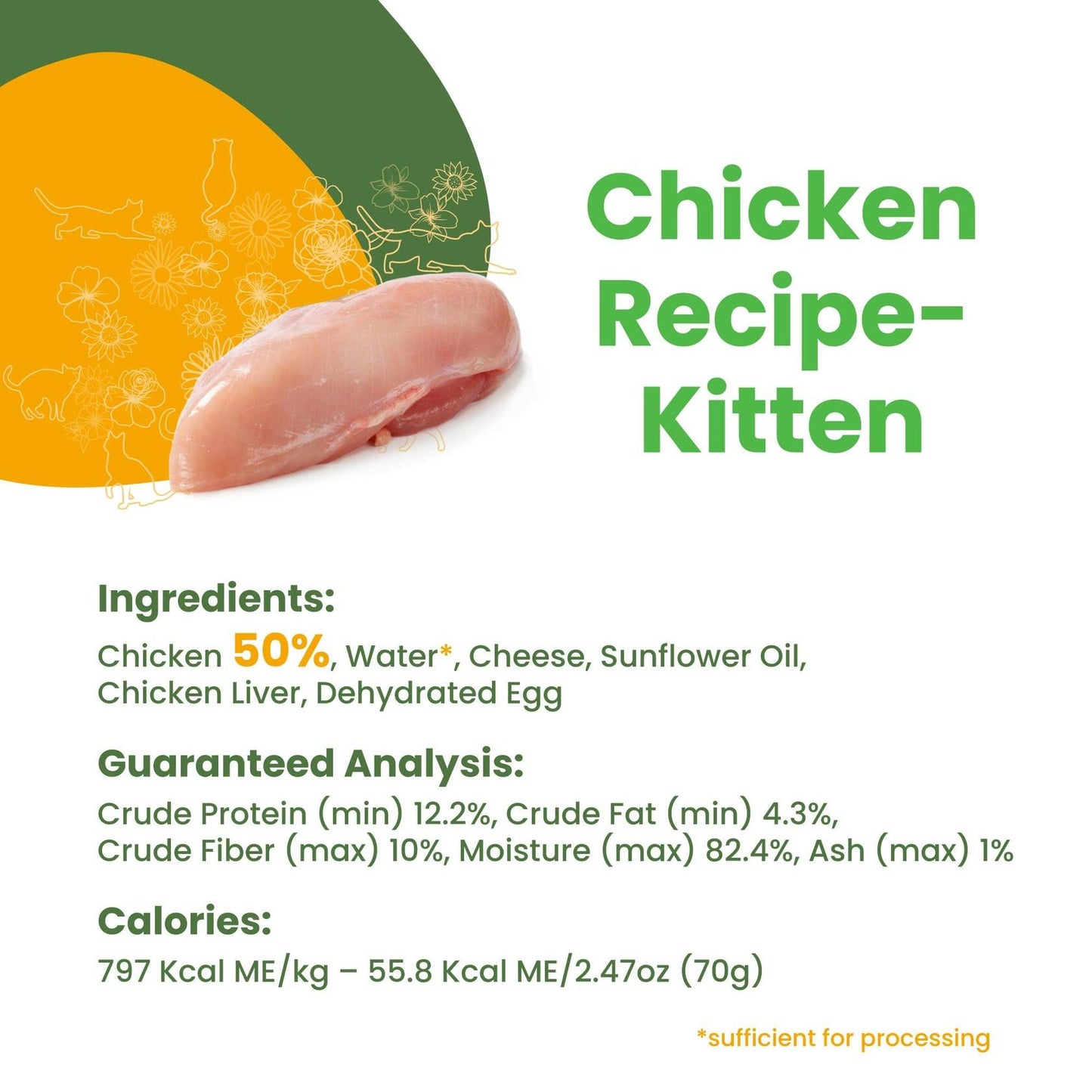 BestBy05/25 almo nature HQS Kitten Food Chicken Recipe in Broth 2.47oz Pack of