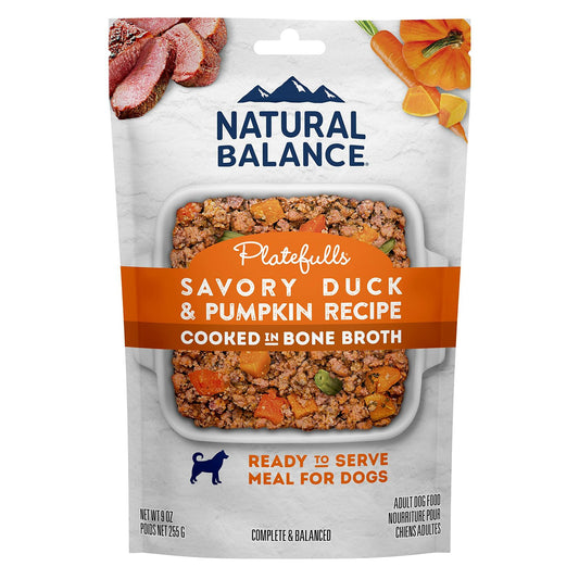 BestBy06/26 Natural Balance Platefulls Adult Wet Dog Food Duck&Pumpkin 9oz 12pk